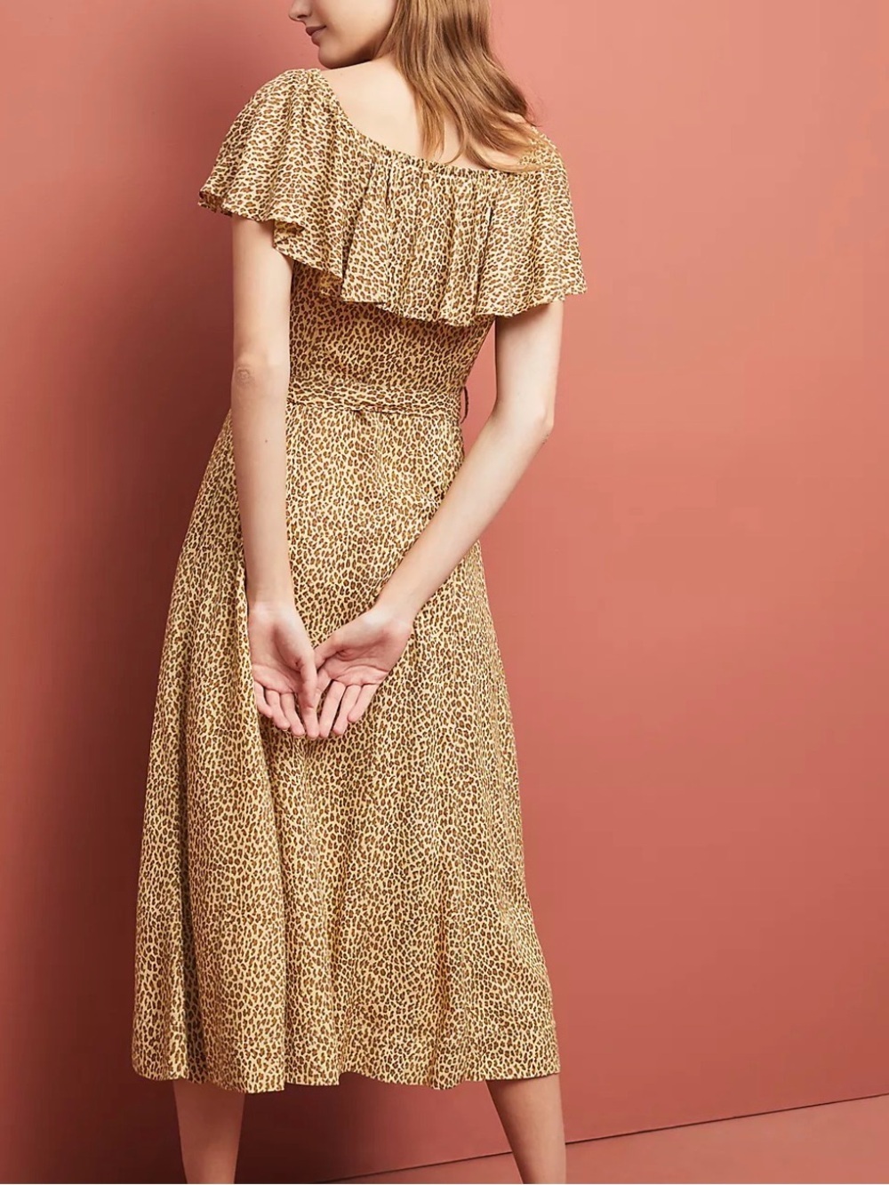 Anthropologie Bolano Leopard Midi Dress 10 - Picture 2 of 5